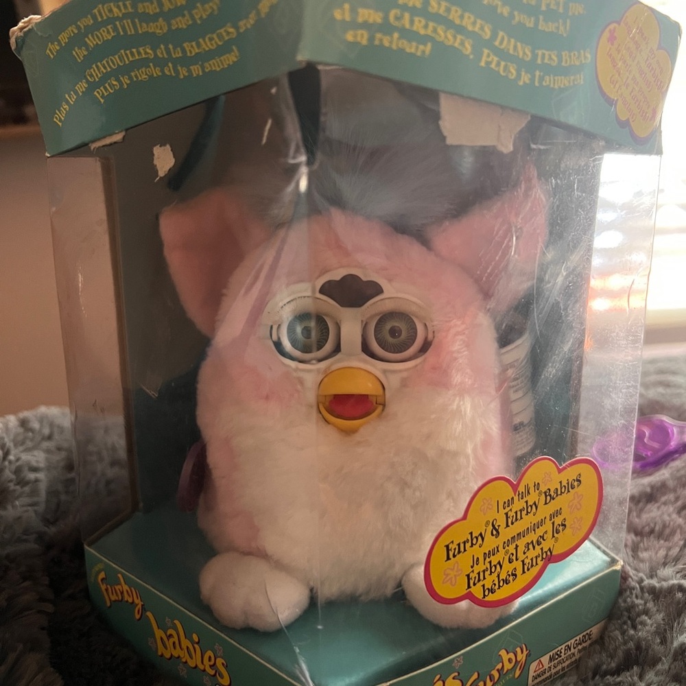 Vintage Pink/White/Blue Furby Babies